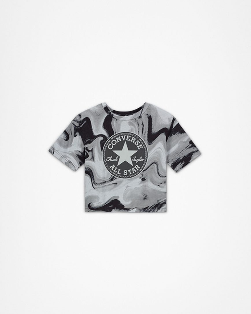 T-Shirts Fete Converse Dye Printed Chuck Taylor Patch Boxy Negrii | RO NWSCX261